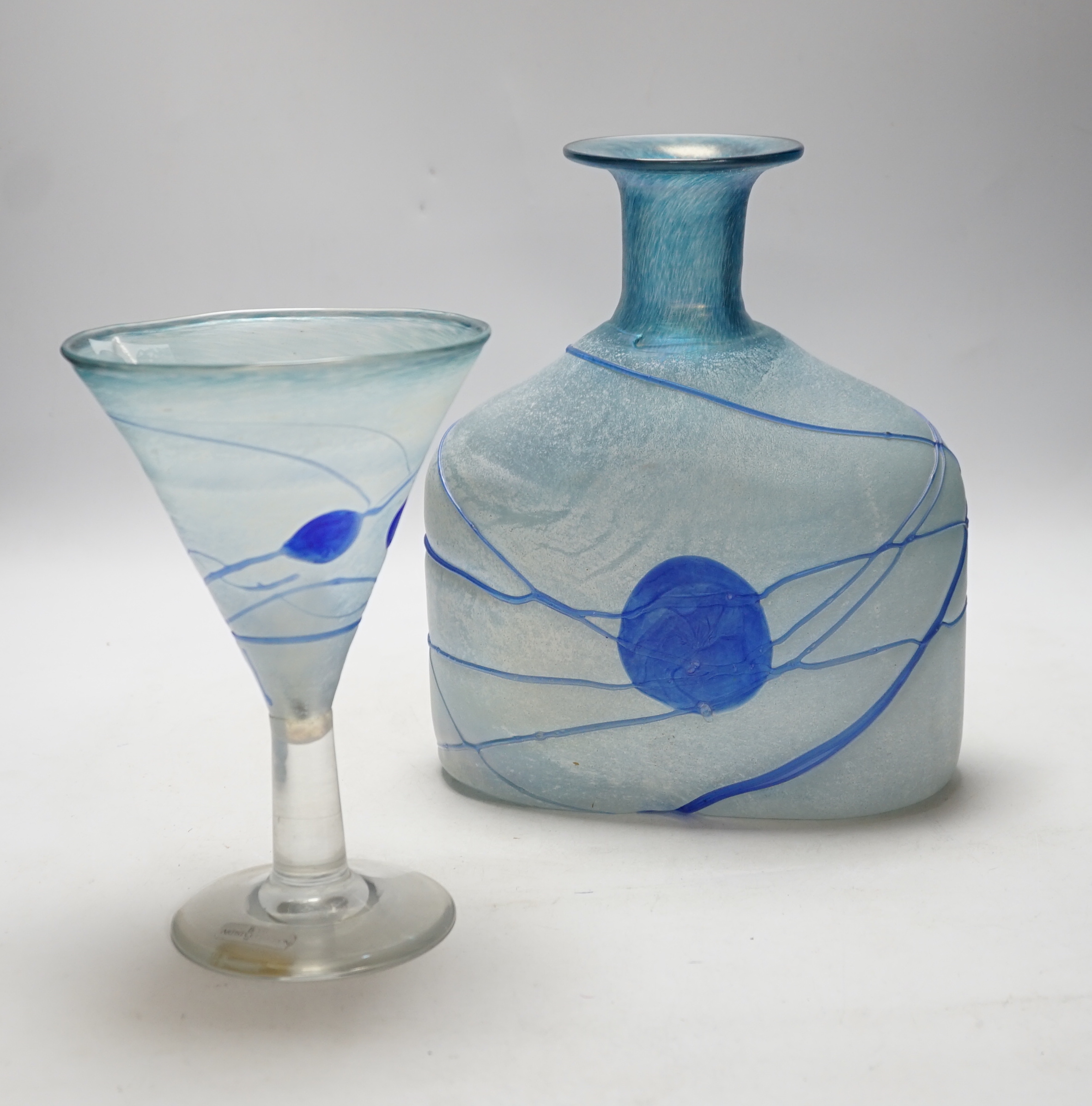A Boda, Finnish, Artist collection glass decanter and drinking glass both by Col B. Vallien, decanter 26.5cm high